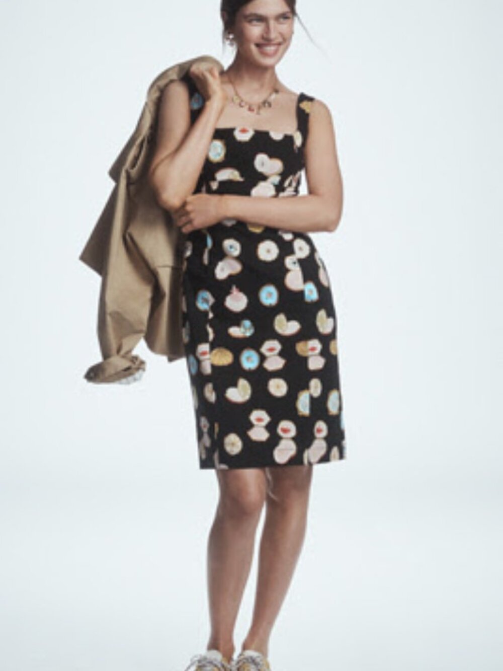 Anthropologie Maeve Fitted Square-Neck Mini Dress: Danielle Kroll Edition